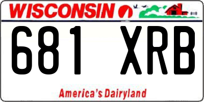 WI license plate 681XRB