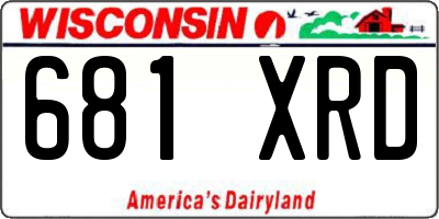 WI license plate 681XRD