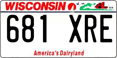 WI license plate 681XRE