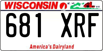 WI license plate 681XRF