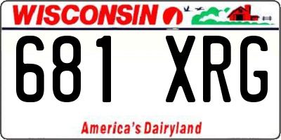 WI license plate 681XRG
