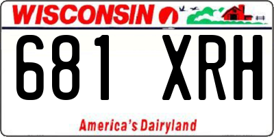WI license plate 681XRH