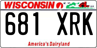 WI license plate 681XRK