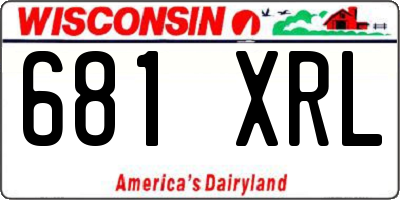 WI license plate 681XRL