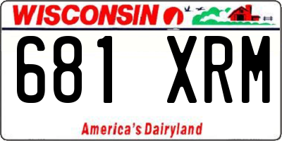 WI license plate 681XRM