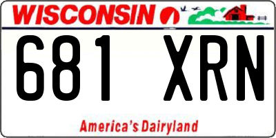 WI license plate 681XRN
