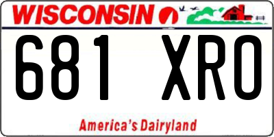 WI license plate 681XRO