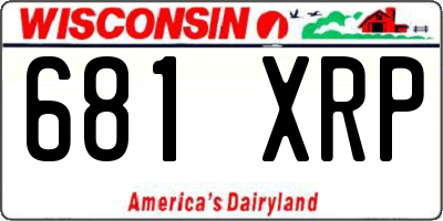 WI license plate 681XRP