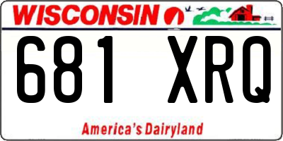 WI license plate 681XRQ