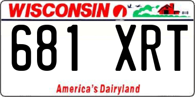 WI license plate 681XRT