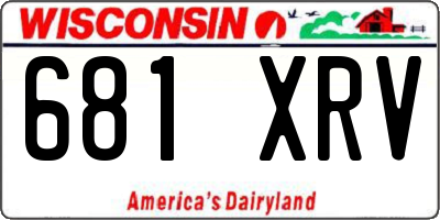 WI license plate 681XRV