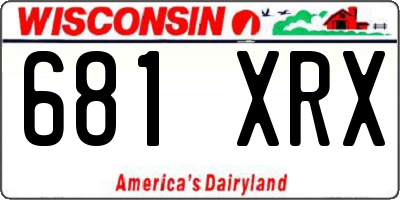 WI license plate 681XRX