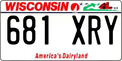 WI license plate 681XRY