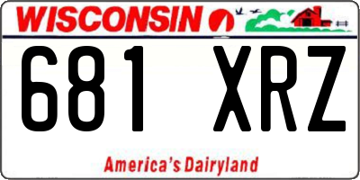 WI license plate 681XRZ