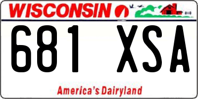 WI license plate 681XSA