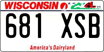 WI license plate 681XSB