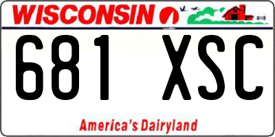 WI license plate 681XSC