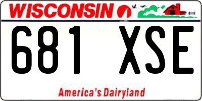 WI license plate 681XSE