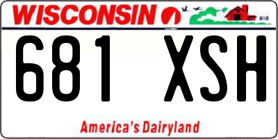WI license plate 681XSH