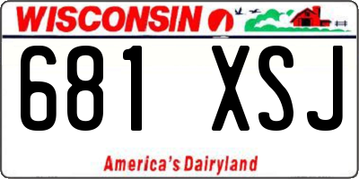 WI license plate 681XSJ