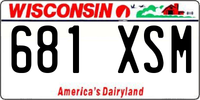 WI license plate 681XSM