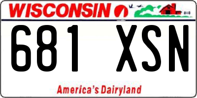 WI license plate 681XSN
