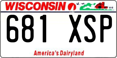 WI license plate 681XSP