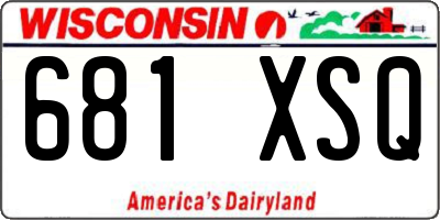 WI license plate 681XSQ