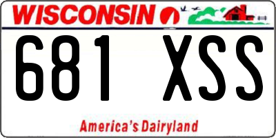 WI license plate 681XSS