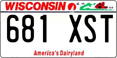 WI license plate 681XST