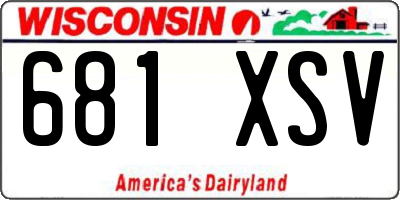 WI license plate 681XSV