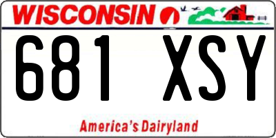 WI license plate 681XSY
