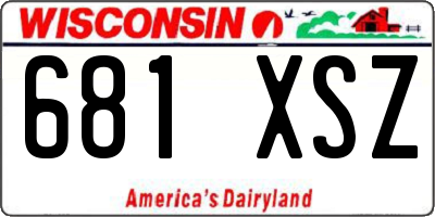 WI license plate 681XSZ
