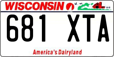 WI license plate 681XTA
