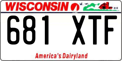 WI license plate 681XTF