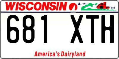 WI license plate 681XTH