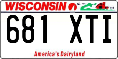 WI license plate 681XTI