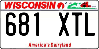 WI license plate 681XTL