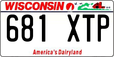 WI license plate 681XTP