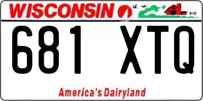 WI license plate 681XTQ