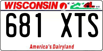 WI license plate 681XTS
