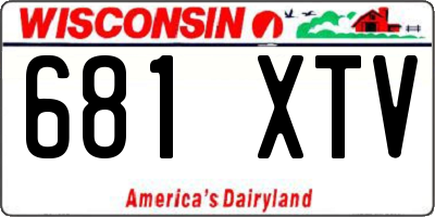 WI license plate 681XTV