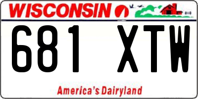 WI license plate 681XTW