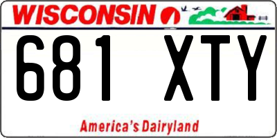 WI license plate 681XTY