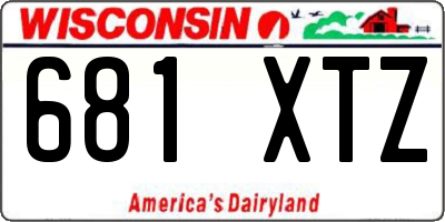 WI license plate 681XTZ