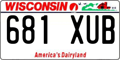WI license plate 681XUB