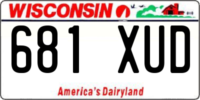 WI license plate 681XUD