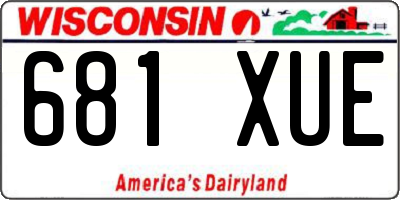 WI license plate 681XUE