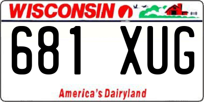 WI license plate 681XUG
