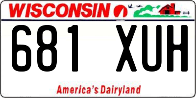 WI license plate 681XUH